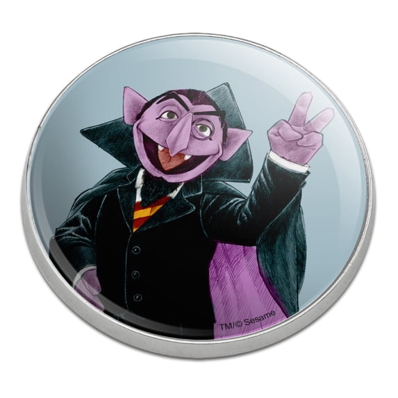 Sesame Street Vintage Count Von Count Golfing Premium Metal Golf Ball Marker