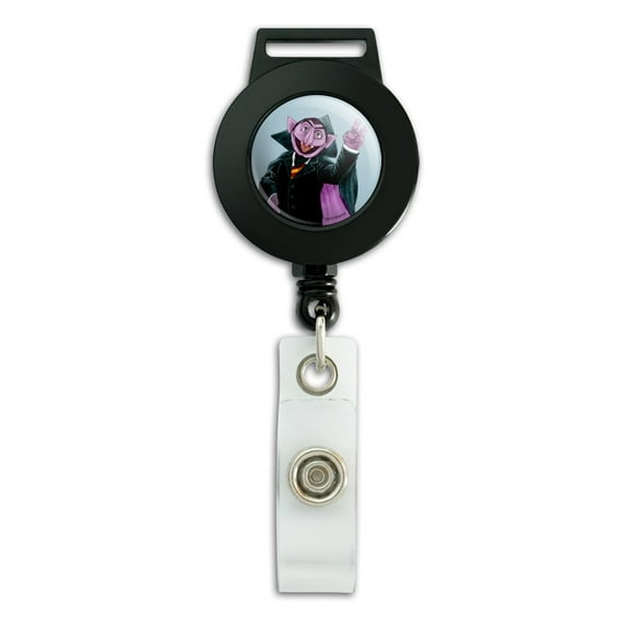 Sesame Street Vintage Count Von Count Lanyard Retractable Reel Badge ID Card Holder