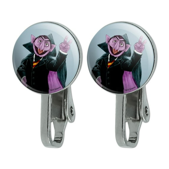 Sesame Street Vintage Count Von Count Novelty Clip-On Stud Earrings
