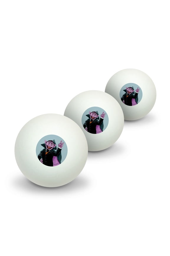 Sesame Street Vintage Count Von Count Novelty Table Tennis Ping Pong Ball 3 Pack