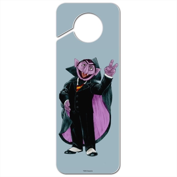 Sesame Street Vintage Count Von Count Plastic Door Knob Hanger Sign