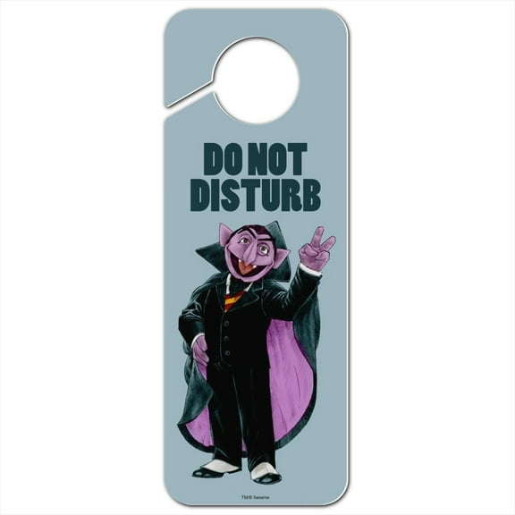 Sesame Street Vintage Count Von Count Plastic Door Knob Hanger Sign
