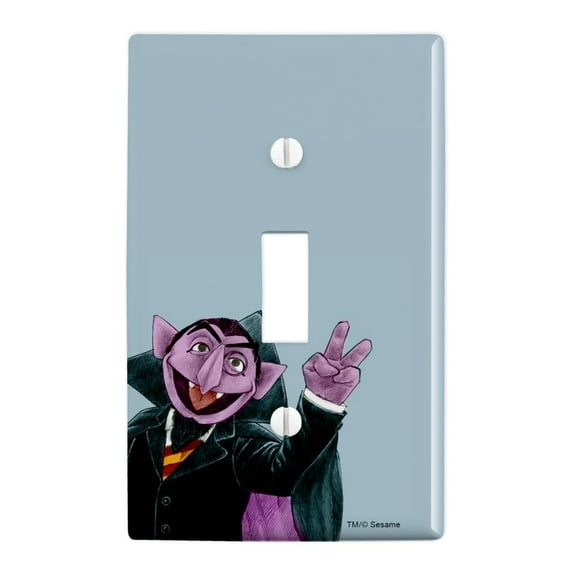 Sesame Street Vintage Count Von Count Plastic Wall Decor Toggle Light Switch Plate Cover