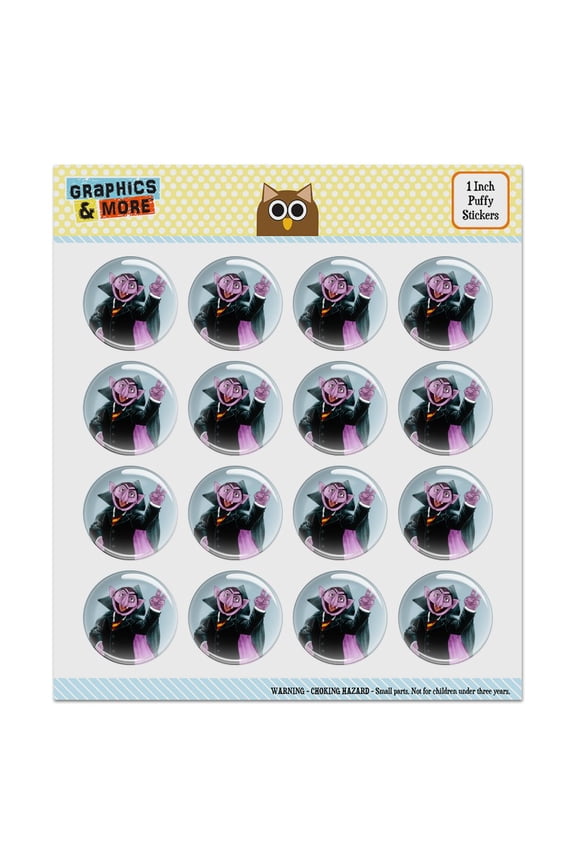 Sesame Street Vintage Count Von Count Puffy Bubble Dome Scrapbooking Crafting Sticker Set
