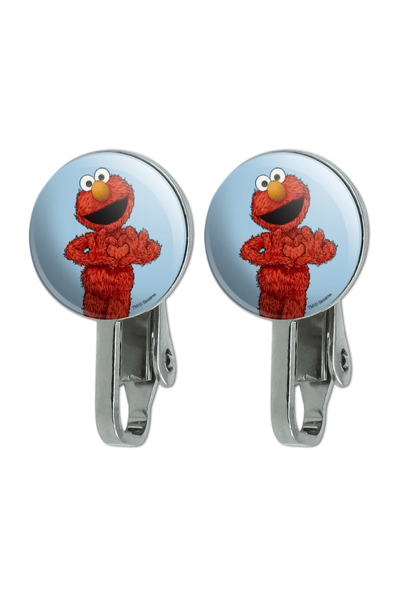 Sesame Street Vintage Elmo Novelty Clip-On Stud Earrings