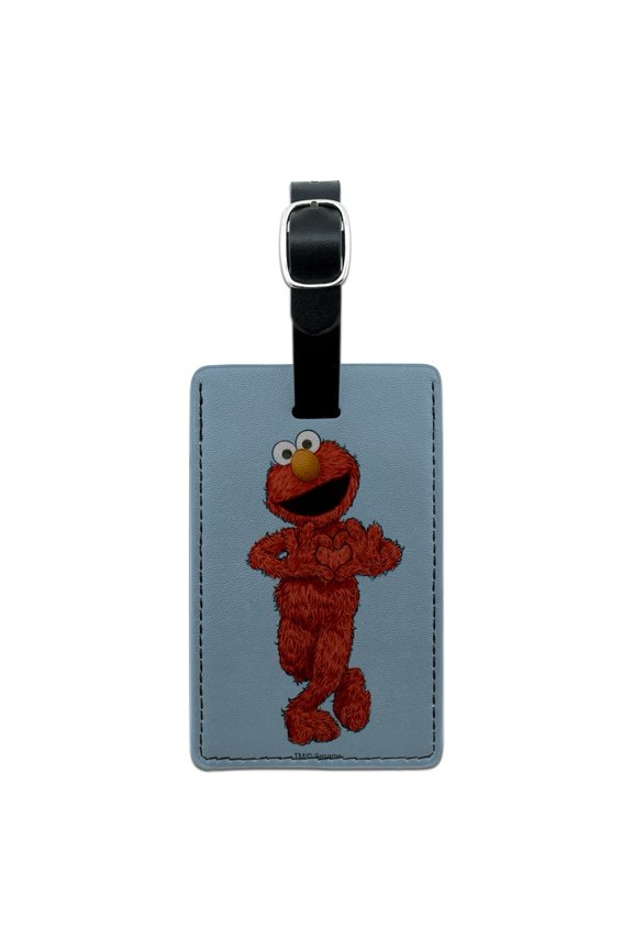Sesame Street Vintage Elmo Rectangle Leather Luggage Card Suitcase Carry-On ID Tag