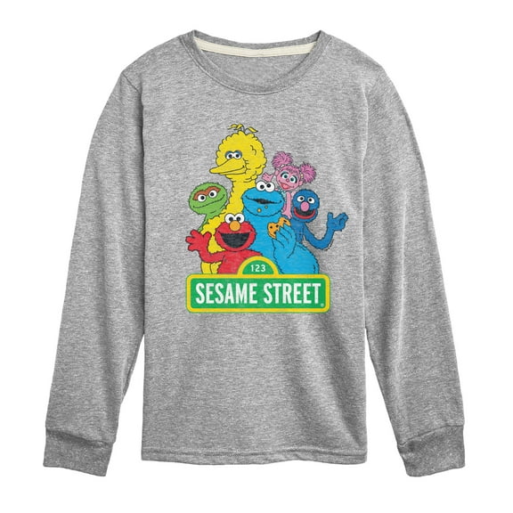 Sesame Street - Vintage Group With Logo - Toddler and Youth Long Sleeve T-Shirt