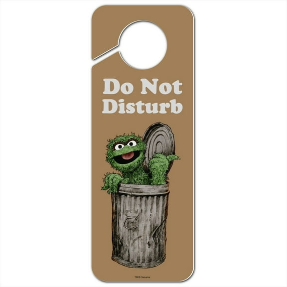 Sesame Street Vintage Oscar the Grouch Plastic Door Knob Hanger Sign