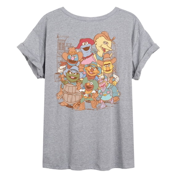Sesame Street - Western Tonal Washed - Women's Oversized Graphic T-Shirt