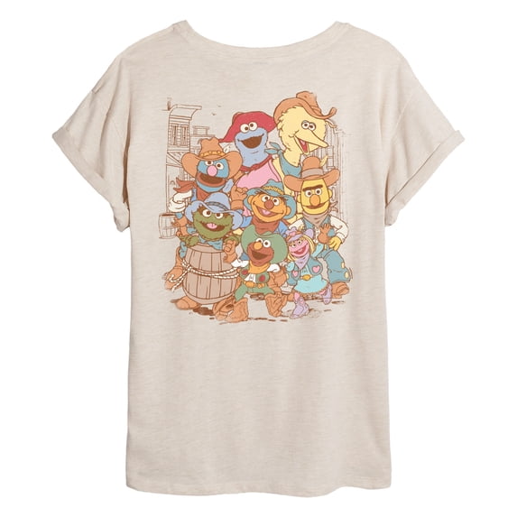 Sesame Street - Western Tonal Washed - Women's Oversized Graphic T-Shirt