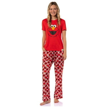 Sesame Street Women's Big Face Tossed Print Character Sleep Pajama Set