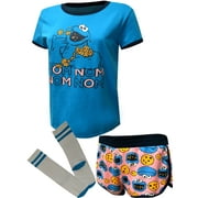 Sesame Street Womens Cookie Monster NOM NOM 3 Piece Loungewear Pajama Set MD