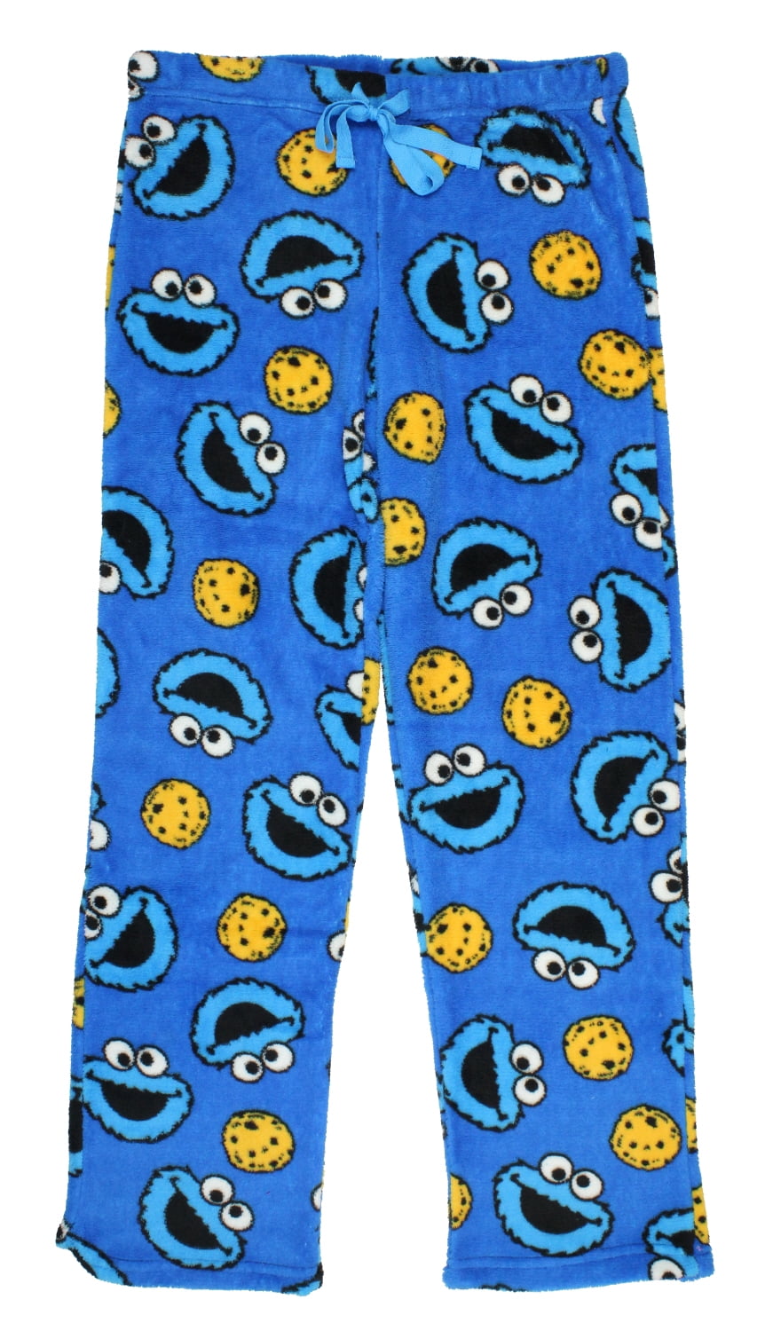 Sesame Street Women's Cookie Monster Soft Minky Fleece Sleep Pajama Pants-(XL)