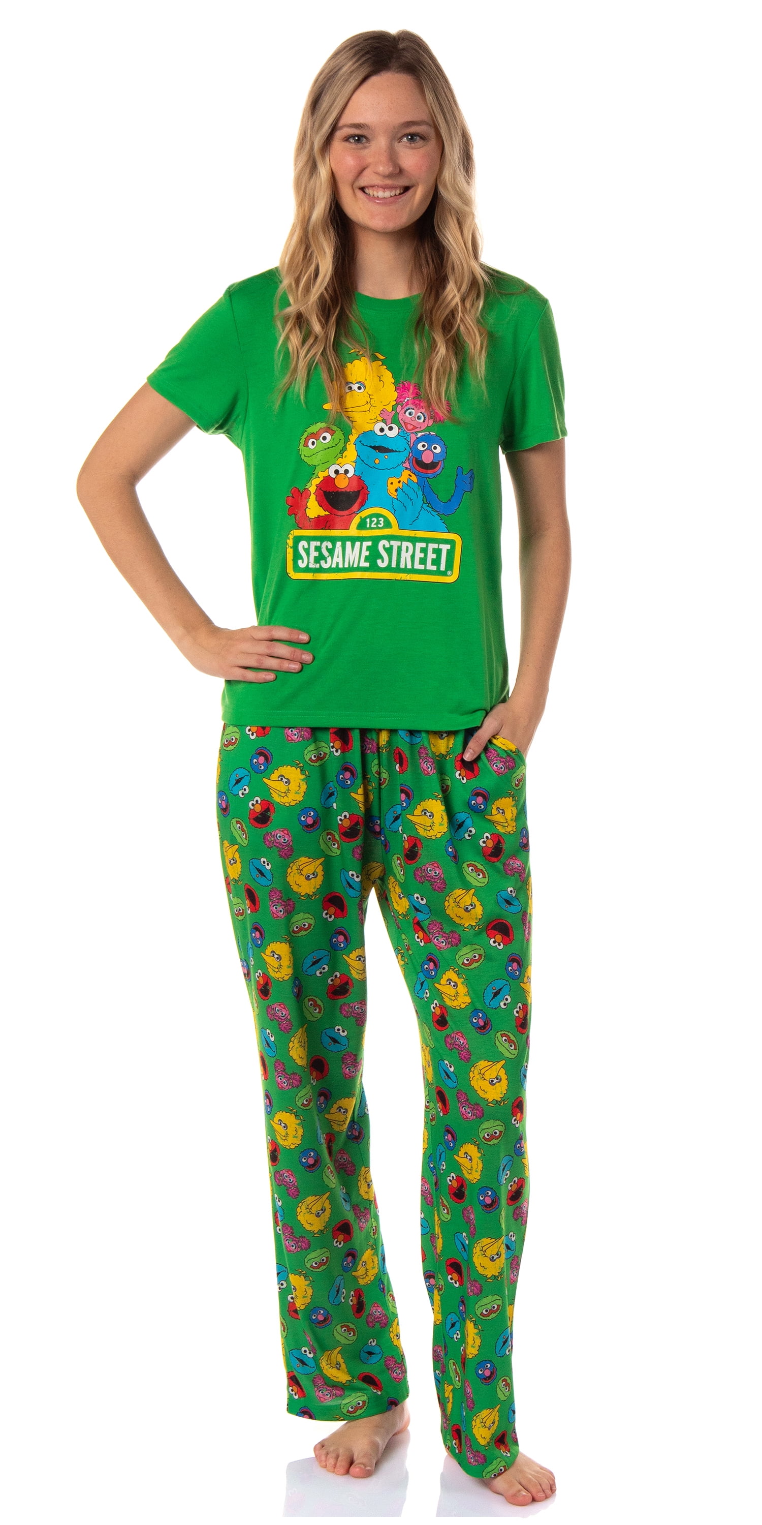 Sesame Street Women #39 s Elmo And Friends Cookie Monster Sleep Pajama Set Sesame Street Women #39 s Elmo And Friends Cookie Monster Sleep Pajama Set
