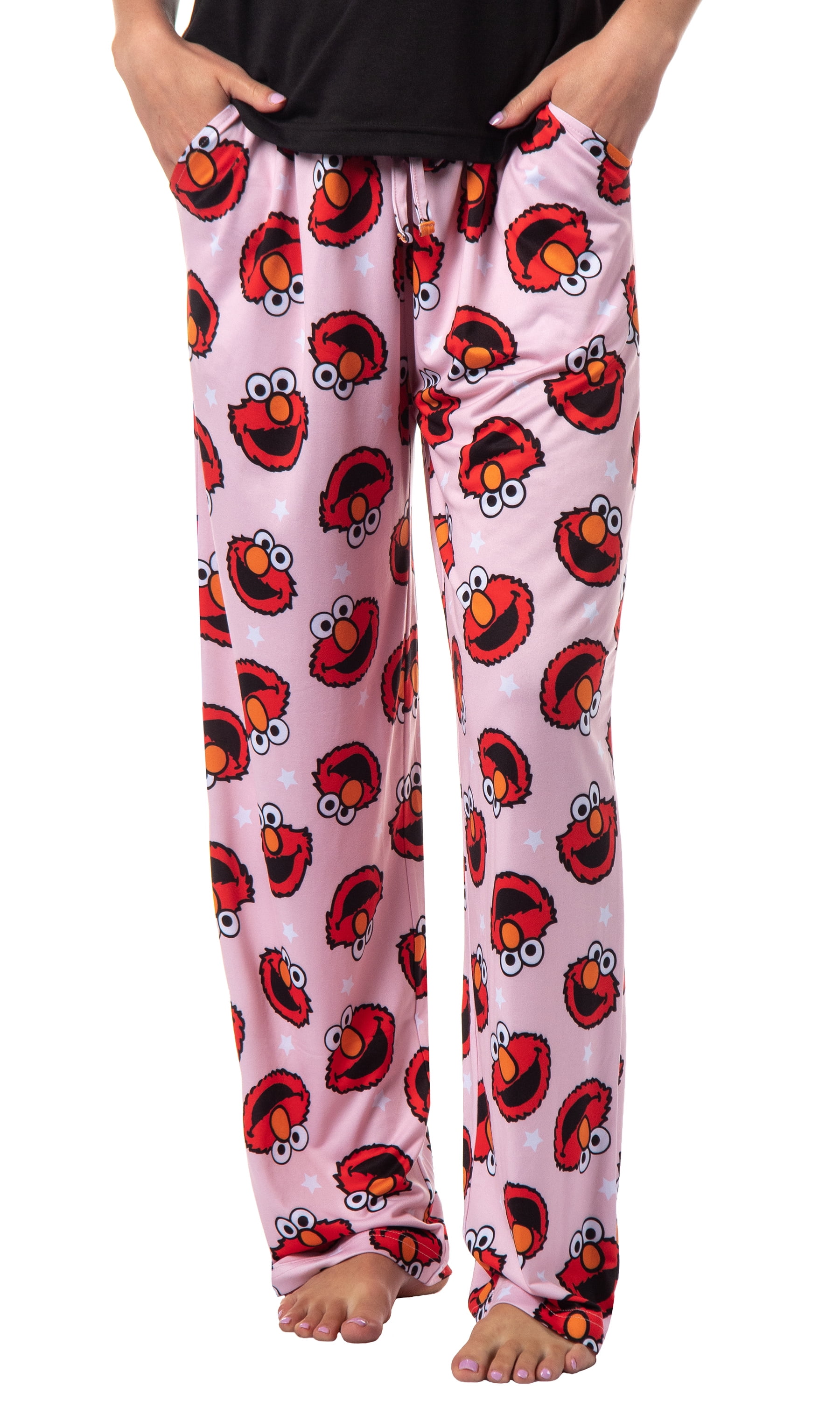 Sesame Street Women's Elmo Muppet Face Tossed Print Sleep Pajama Pants