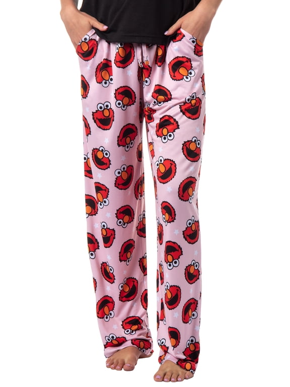 Sesame Street Women's Elmo Muppet Face Tossed Print Sleep Pajama Pants