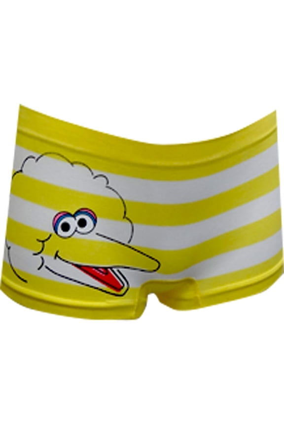 Womens Sesame Street Big Bird Yellow Seamless Boy Short (Small)
