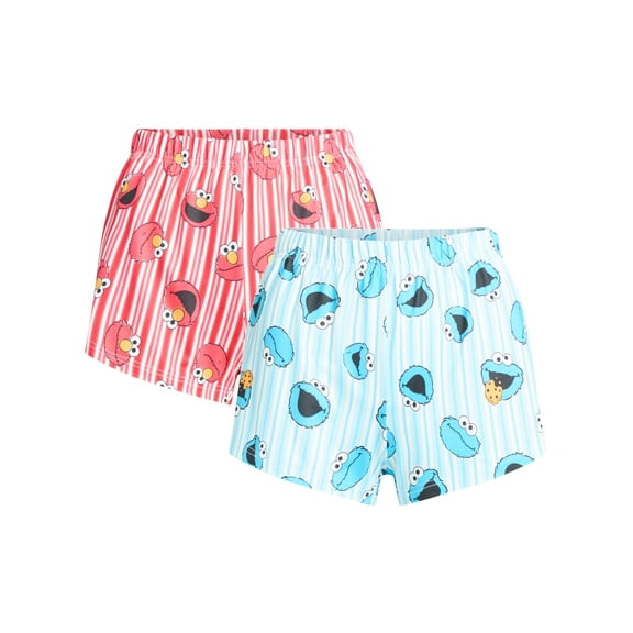 Sesame Street Women's and Women's Plus Jersey Sleep Shorts, 2-Pack, Sizes XS-3X