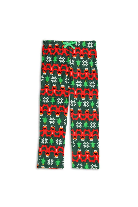 Sesame Street Womens' Elmo Ugly Christmas Sweater Fleece Pajama Lounge Pants