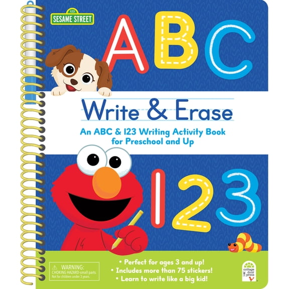 Sesame Street Write & Erase ABC and 123, (Spiral-Bound)