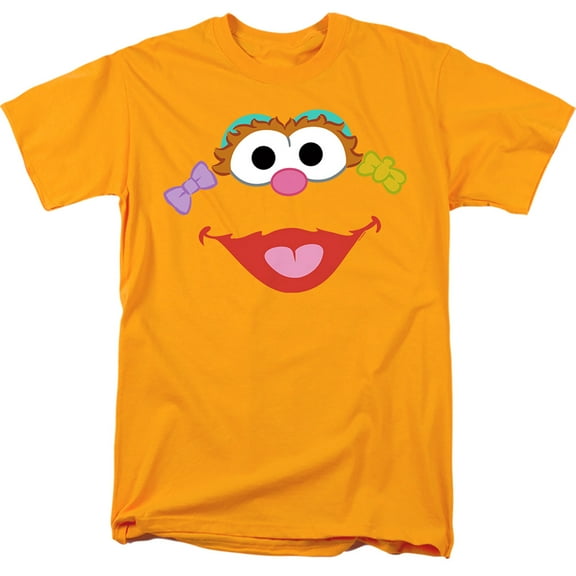 Sesame Street Zoe Face Unisex Adult T Shirt, Gold, Small