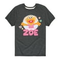 thumbnail image 1 of Sesame Street - Zoe Scribble - Toddler and Youth Short Sleeve Graphic T-Shirt, 1 of 5