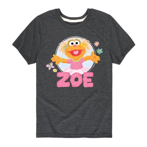 Sesame Street - Zoe Scribble - Toddler and Youth Short Sleeve Graphic T-Shirt