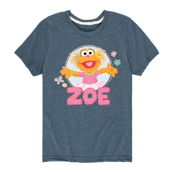 Sesame Street - Zoe Scribble - Toddler and Youth Short Sleeve Graphic T-Shirt