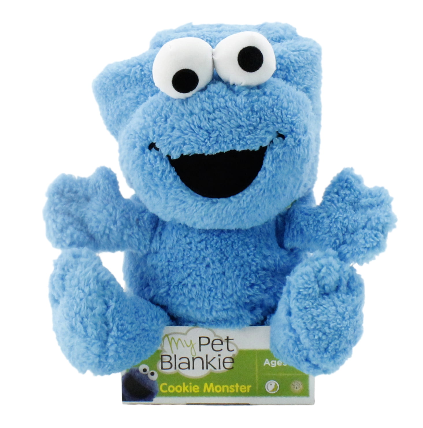 Sesame Street's Cookie Monster My Pet Blankie | Soft and Cuddly Plush Cookie Monster Blankie | 26" x 39" | Fleece and Machine Washable