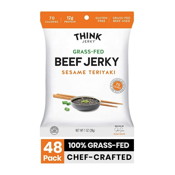 Think Jerky Sesame Teriyaki Beef Jerky, 1 Ounce, 48 Per Case