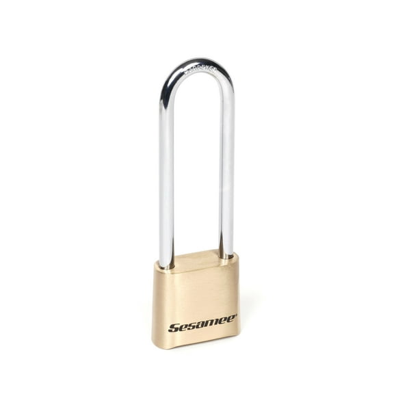 Sesamee K440 4 Dial Bottom Resettable Combination Brass Padlock with 4-Inch Hardened Steel Shackle and 10,000 Potential Combinations