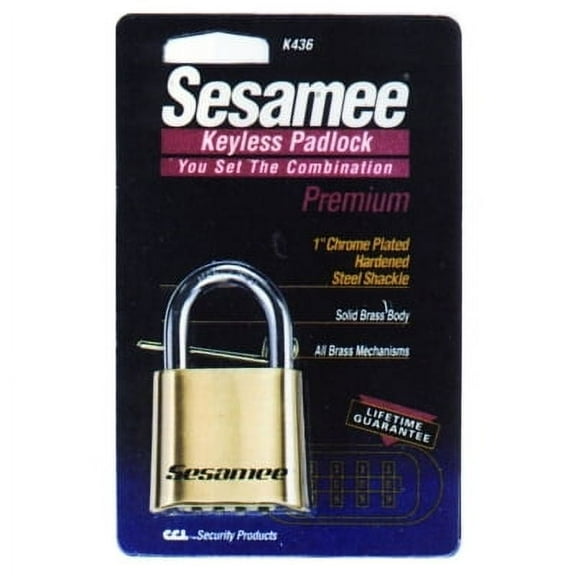 Sesamee Keyless Padlocks, 5/16 In Diam., 1 In L X 1 In W, Brass, Corbin | Bundle of 5 Each