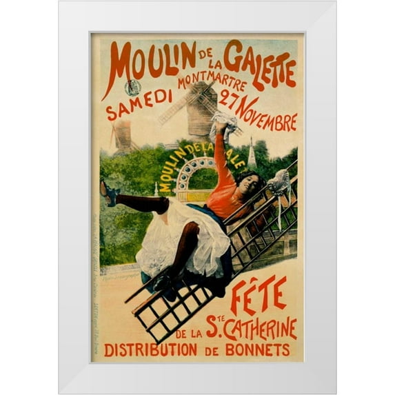 Sescau, Paul 10x14 White Modern Wood Framed Museum Art Print Titled - Moulin de la Galette