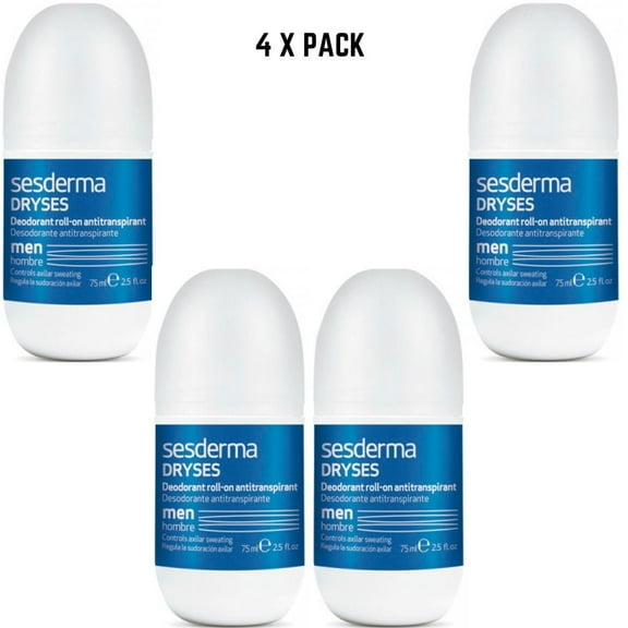 Sesderma Dryses Deodorant Antitranspirant Roll-On Men 75ml. Pack of 4