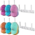 thumbnail image 1 of Sesiiduo Hat Rack 2 Packs, Removable Long Row Hat Racks for Baseball Caps Wall, Holds 40 hats, 2 Mounting Options Hat Organizer, Hat Hanger for Door, Room, Closet (White), 1 of 8