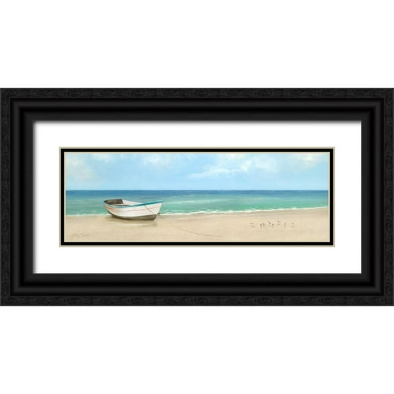 Seslar, Lin 18x9 Black Ornate Wood Framed with Double Matting Museum Art Print Titled - Between The Tides