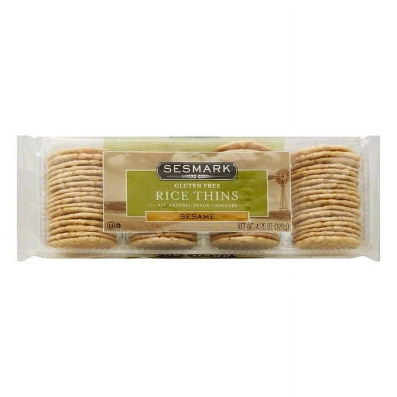 Sesmark Rice Thins, Sesame, 4.25 Oz (Pack of 12)
