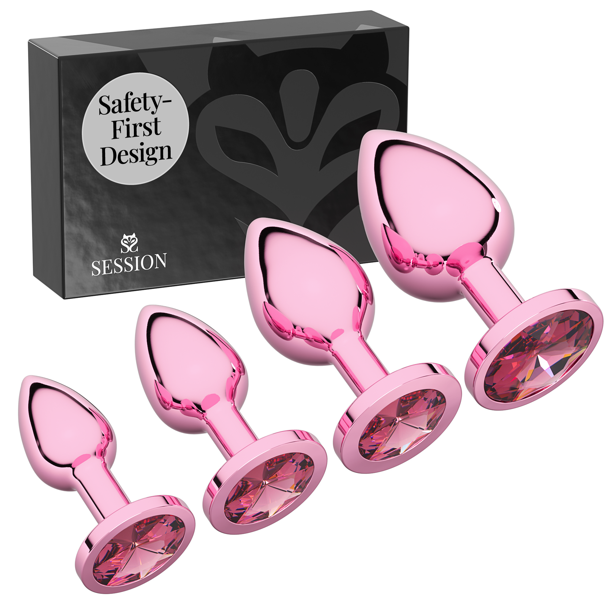 Session Jewel Butt Plug Beginner Set of 4 - Anal Vibrator Sex Adult Toy for  Men & Women - Pink - Walmart.com