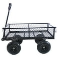 thumbnail image 1 of Sesslife Outdoor Heavy Duty Utility Wagon Cart, 660lbs Capacity Folding Steel Frame Garden Cart with Adjustable 180° Rotation Handle, Rubber Tire, 1 of 10