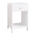 thumbnail image 1 of Nightstand with Drawer and Open Shelf, Sesslife Modern Bedside Table with Scalloped Edge, End Table for Kids Room, White, 1 of 4