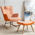 thumbnail image 1 of Sesslife 35.5-inch Rocking Chair, Soft Fabric Rocking Chair for Nursery, Glider Chair with Ottoman Cushion for Living Room Bedroom Balcony, Orange, 1 of 8