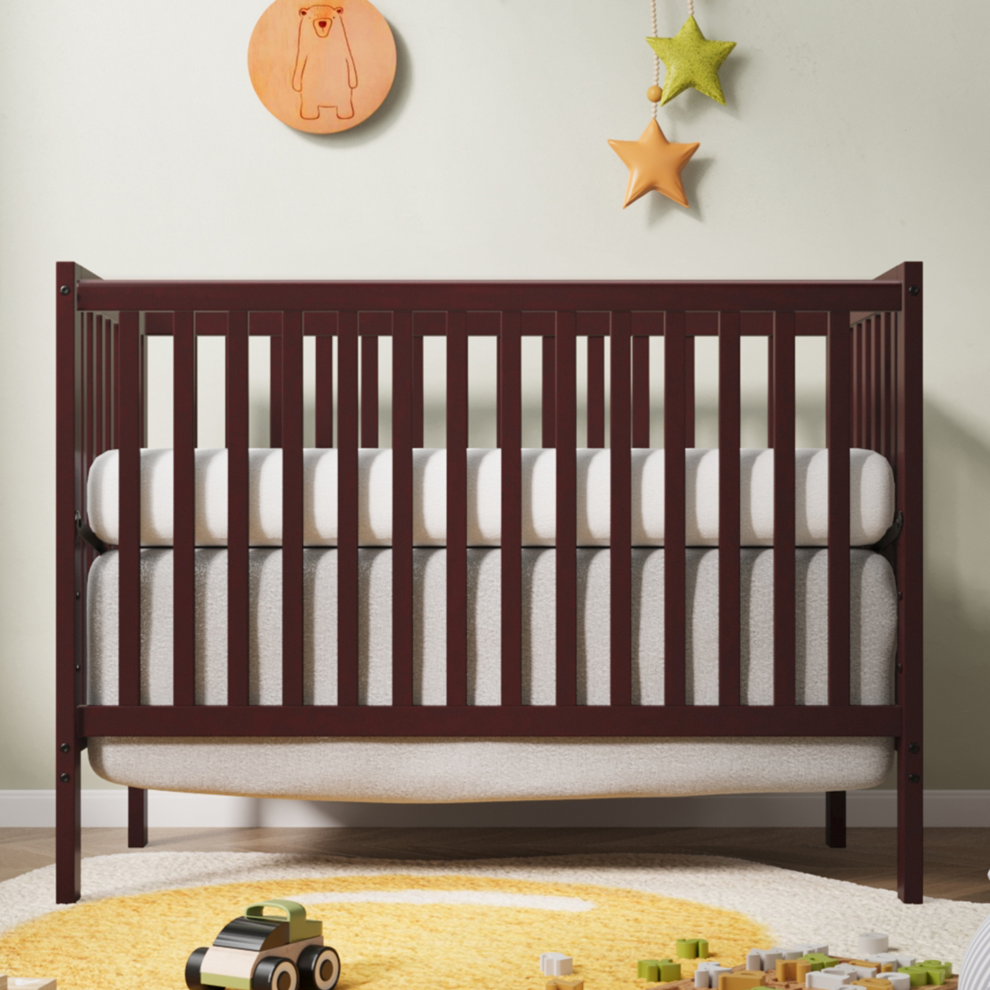 Sesslife 5-In-1 Convertible Crib, Baby Bed, Converts from Baby Crib to Toddler Bed, Fits Standard Full-Size Crib Mattress ,Easy to Assemble(Espresso) - image 1 of 11