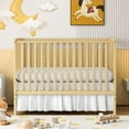 thumbnail image 1 of SESSLIFE 5-In-1 Convertible Crib, Natural Baby Bed, Converts from Baby Crib to Toddler Bed, Fits Standard Full-Size Crib Mattress(Not Included), 1 of 9
