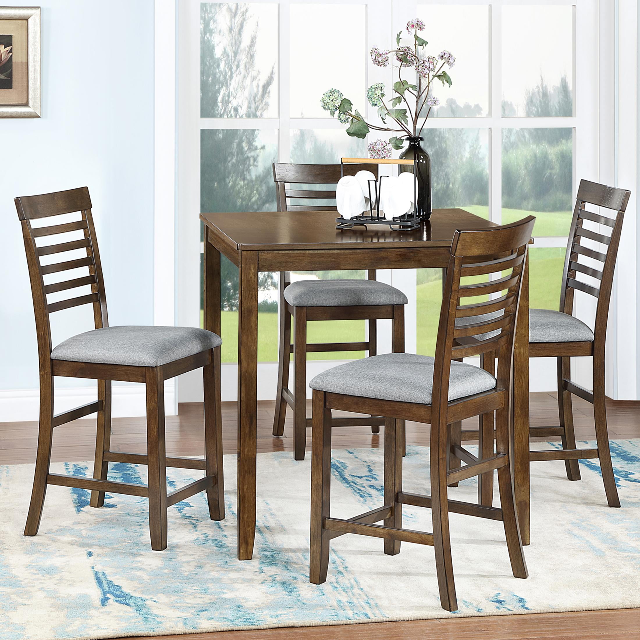 SESSLIFE 5 Piece Counter Height Dining Room Set, Includes Table & 4 ...