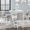 thumbnail image 1 of Sesslife 5 Piece Modern Dining Set for Home, Kitchen, Wooden Dining Square Table Set, Counter Height Table Set with 4 Upholstered Chairs, White, 1 of 11