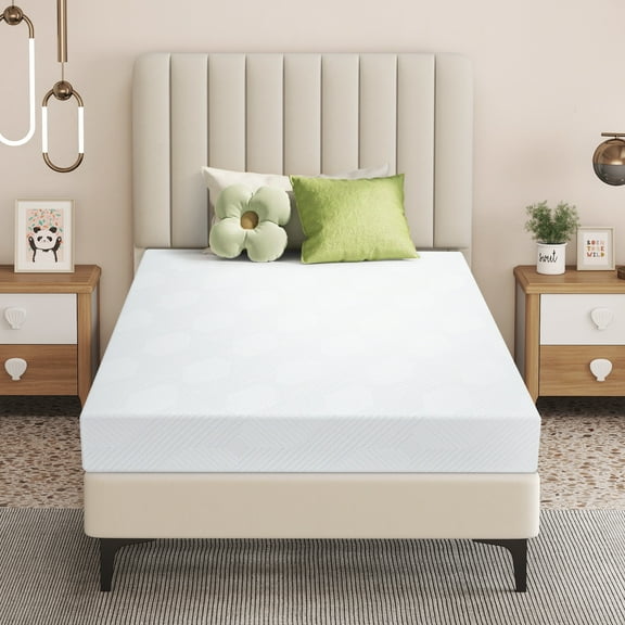 Twin Mattress, SESSLIFE 6 inch Twin Memory Foam Mattress, Cooling Gel Green Tea Mattress in a Box, Medium Firm, CertiPUR-US Certified, Sleep Support & Back Pain Relief