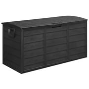 Enyopro 75 Gallon Deck Box, Organization and Storage Box for Patio Furniture Outdoor Cushions, Throw Pillows, Garden Tools and Pool Toys, Black