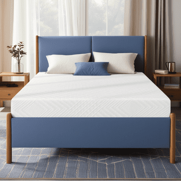 Sesslife 8" Memory Foam Mattress, Cooling Gel Green Tea Memory Foam Mattress for Sleep Support, Back Pain Relief, Queen Mattress in a Box, Medium Firm, CertiPUR-US Certified, Queen