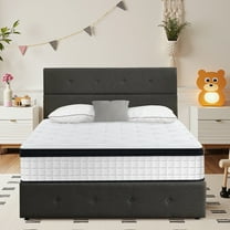 12 inch Twin Mattress, Sesslife Memory Foam Mattress in a Box, Cooling Gel Hybrid Mattress with Knitted Fabric, Twin Size Individual Pocket Spring Mattress, Medium Firm, CertiPUR-US, White/Black