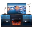 thumbnail image 1 of Sesslife Cable Management Television Stand, Fiberboard Modern Black, 57.80x15.50x24.80", 91.93 lbs, 1 of 10